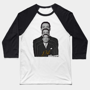 Retro Salvador Dali Fade Tribute Baseball T-Shirt